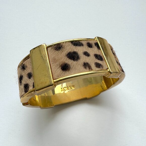 JCrew Leopard Cowhide Cuff Bracelet - Picture 2 of 6